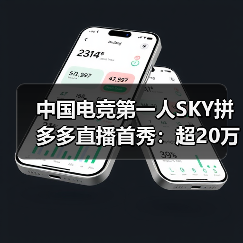 中国电竞第一人SKY拼多多直播首秀:超20万网友拼购数码产品,2小时销售额破300万(图3) 中国电竞第一人SKY拼多多直播首秀:超20万网友拼购数码产品,2小时销售额破300万(图3)