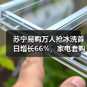 苏宁易购万人抢冰洗首日增长66%，家电套